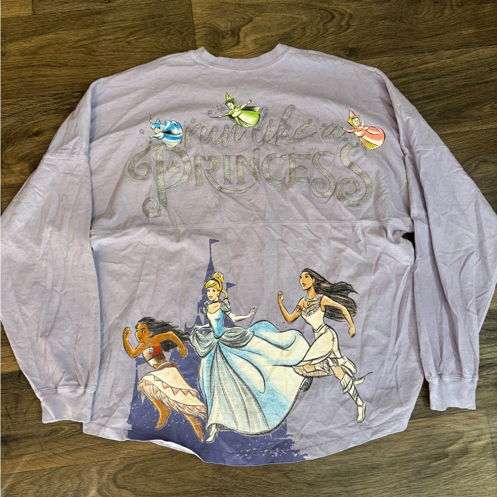 Disney Purple Long Sleeve Tee with Princess Graphic
